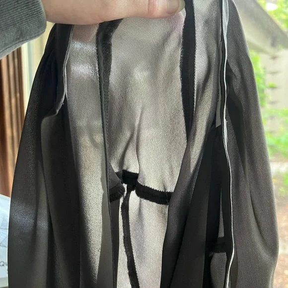 Taupe Silk Batwing Blouse, Minimalist Peasant Blouse, Pharaoh - Picture 7 of 7